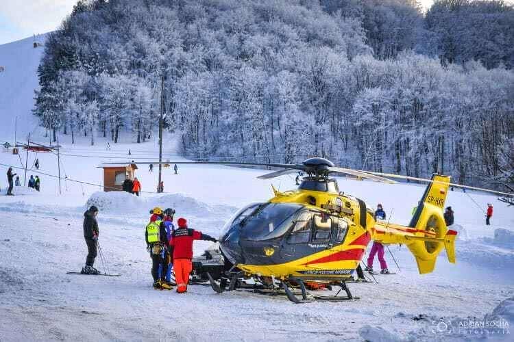 Puławy. Skuter śnieżny uderzył w śmigłowiec LPR