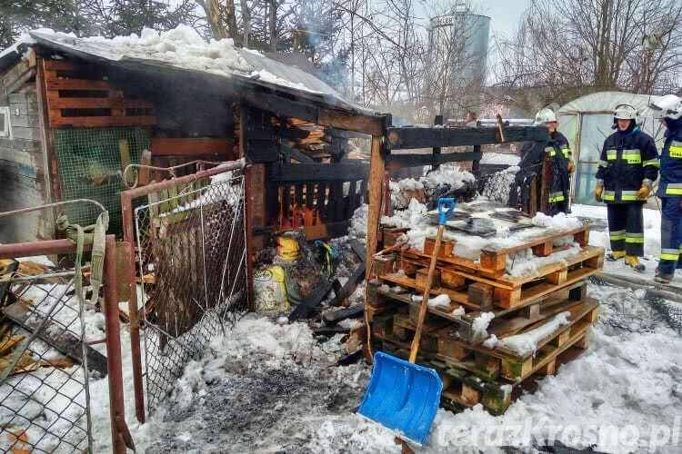 Pożar drewutni w Przybówce