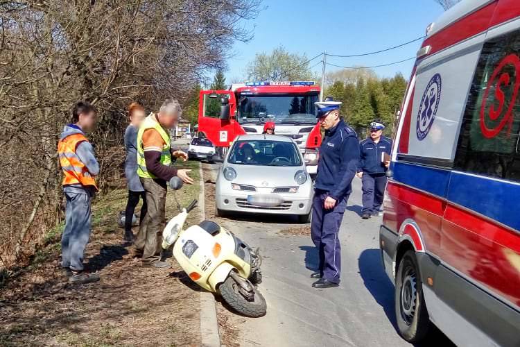 Pijany przewrócił się na skuterze. Miał ponad 3 promile
