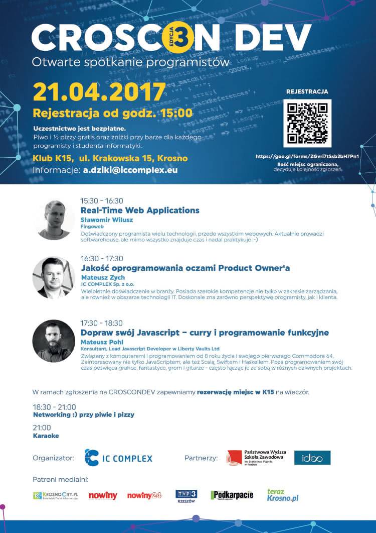 CrosConDev - otwarte spotkanie programistów w Krośnie 21 kwietnia