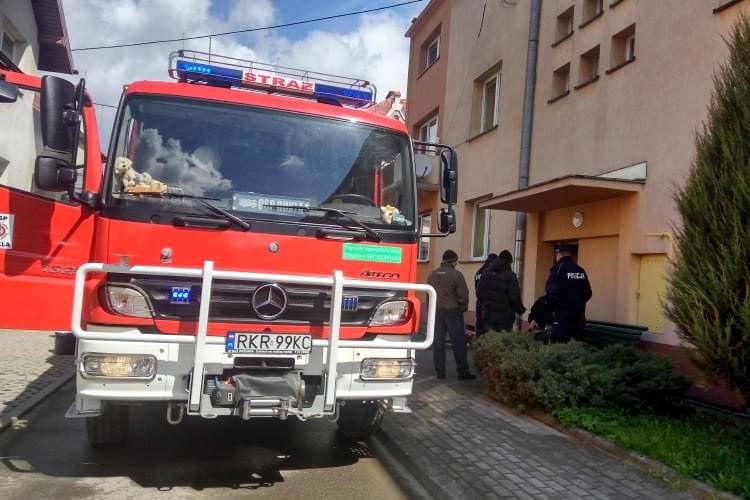 Pożar w łazience w bloku przy ul. Kościuszki
