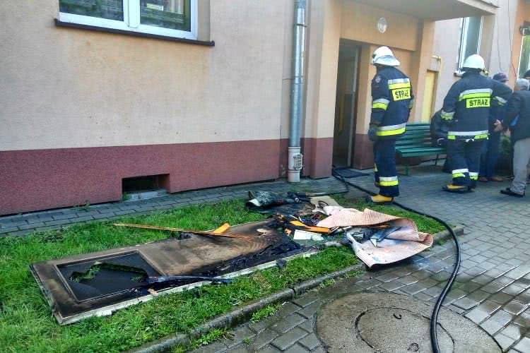 Pożar w łazience w bloku przy ul. Kościuszki