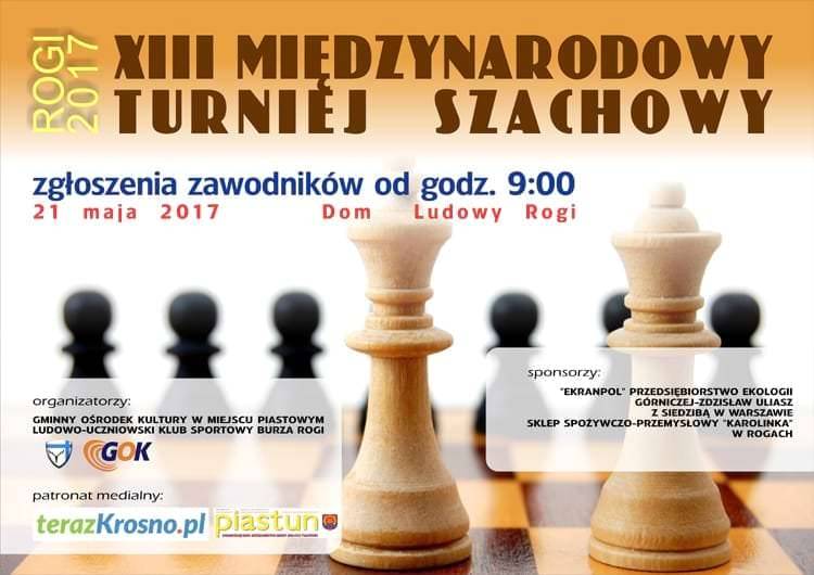 XIII Międzynarodowy Turniej Szachowy Rogi 2017 - zapowiedź