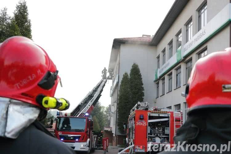 Krosno. Pożar w budynku banku