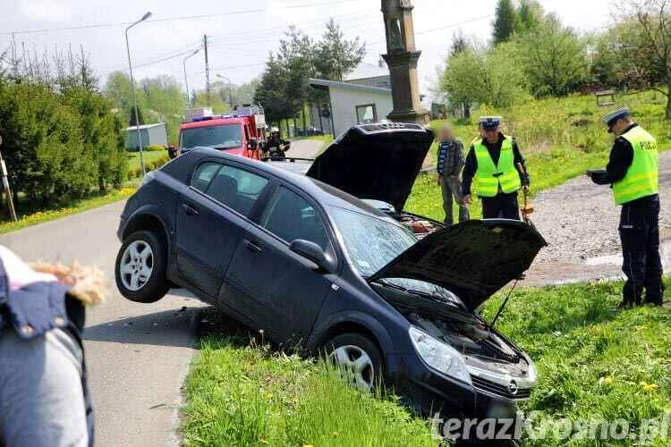 Zderzenie dwóch samochodów w Komborni