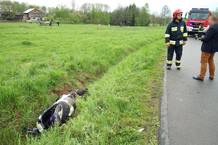 Wywrócił się na skuterze