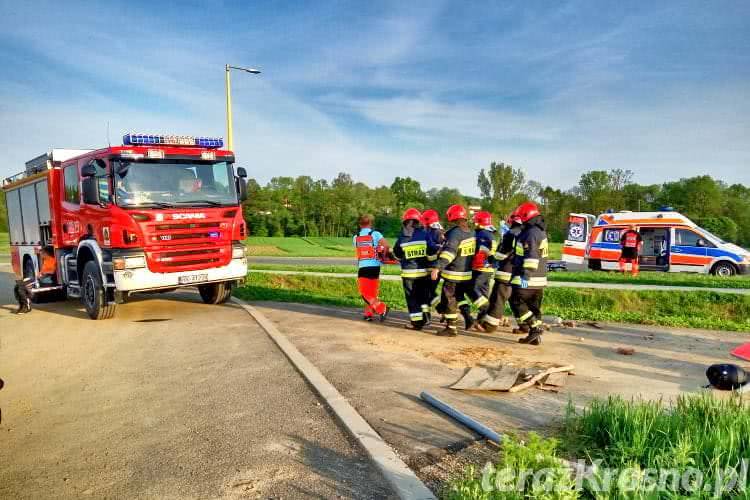 Wypadek w Krośnie. Pasażerka motocykla w szpitalu