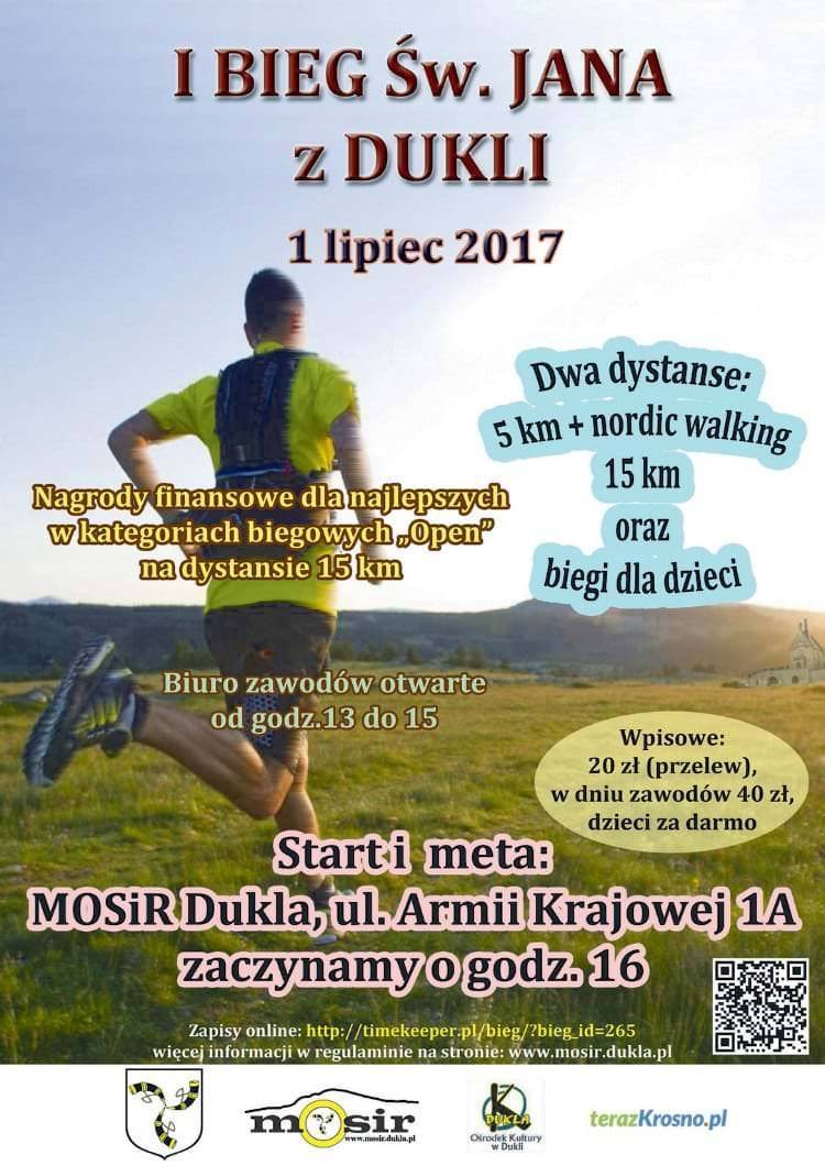 MOSiR Dukla zaprasza na I Bieg Św. Jana z Dukli