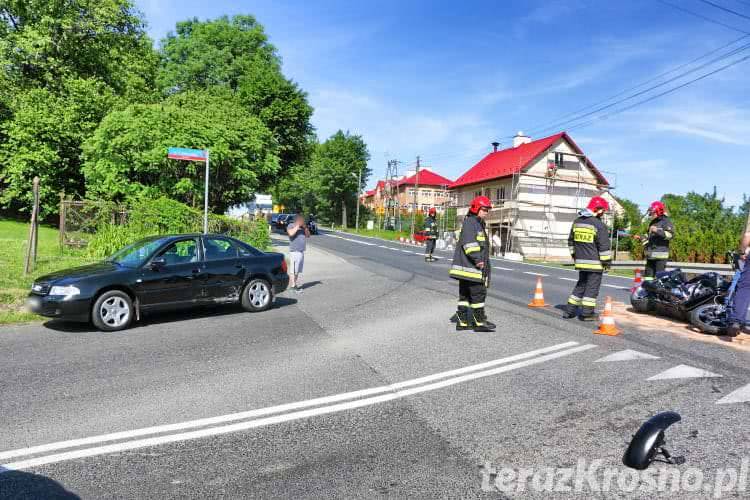 Łężany. Zderzenie motocyklisty z autem
