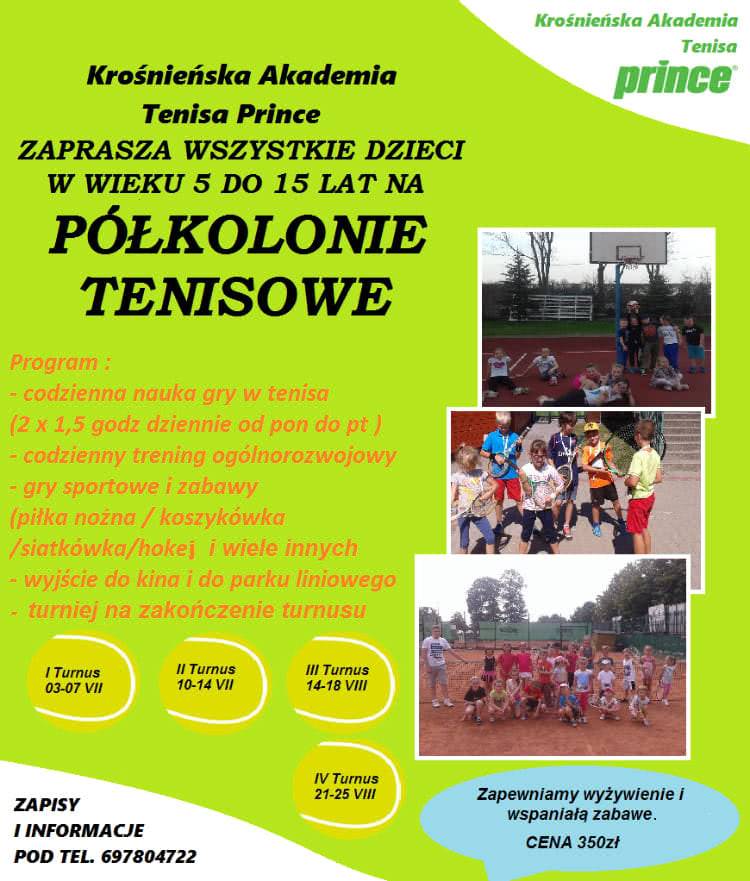 Akademia Tenisa Prince zaprasza na Półkolonie Tenisowe