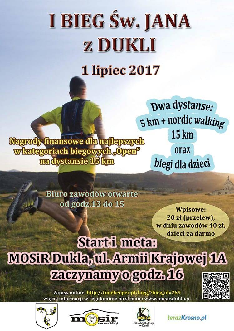 MOSiR Dukla zaprasza na I Bieg Św. Jana z Dukli