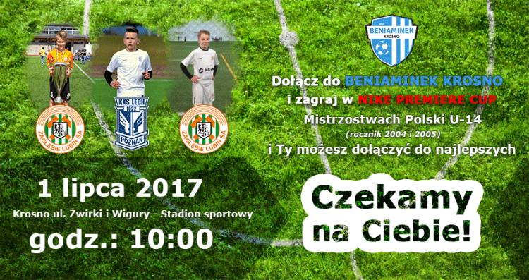 Beniaminek zaprasza na testy piłkarskie