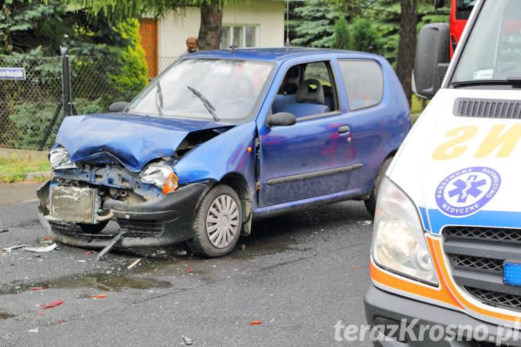 Jedlicze. Zderzenie dwóch samochodów na Rejtana