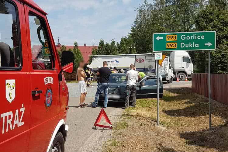 Zderzenie trzech samochodów w Iwli