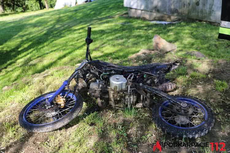 Odrzykoń. Pożar garażu z motocyklami