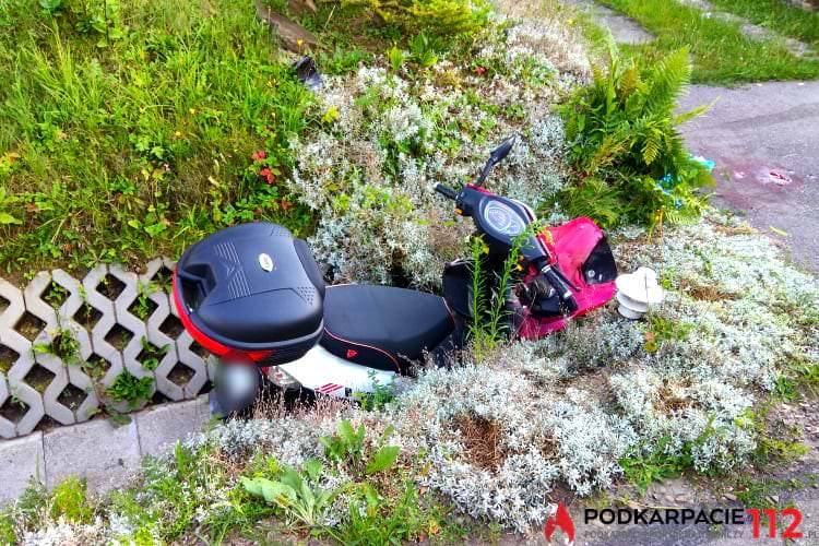 Wypadek motorowerzysty w Głowience