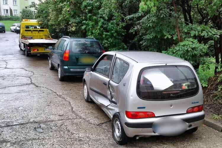 Zderzenie mitsubishi i fiata w Rymanowie