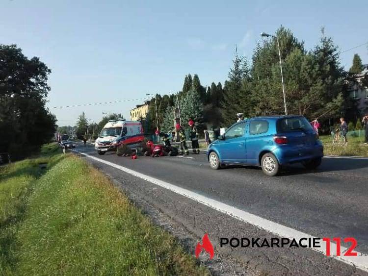 Potrącenie rowerzysty z dzieckiem  w Iwoniczu