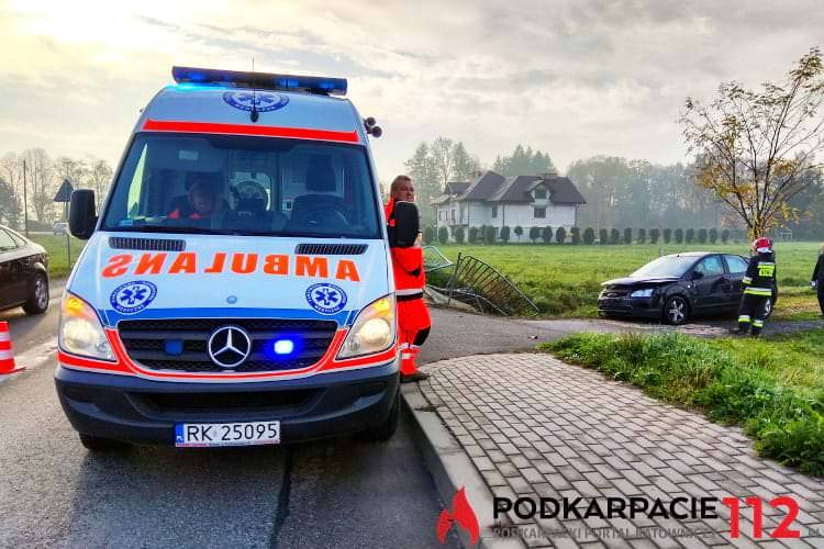 Straciła panowanie na łuku drogi