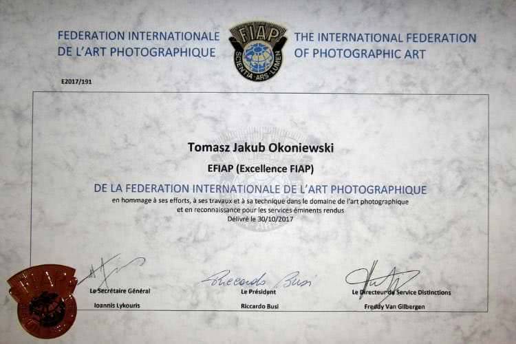 Tomasz Okoniewski z tytułem Excellence FIAP