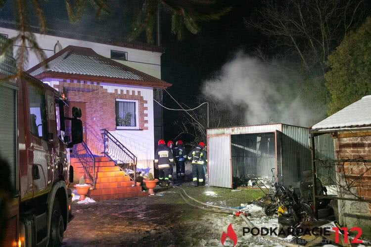 Pożar drewutni w Bajdach
