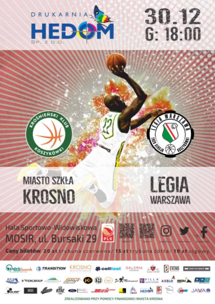 Miasto Szkła Krosno zmierzy się z drużyną Legii Warszawa