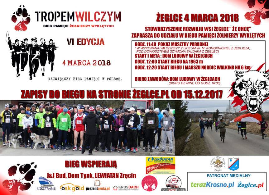 Bieg Pamięci Żołnierzy Wyklętych Tropem Wilczym Żeglce 2018 - zaproszenie