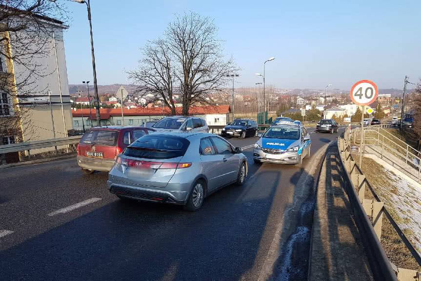 Zderzenie trzech samochodów w Rymanowie