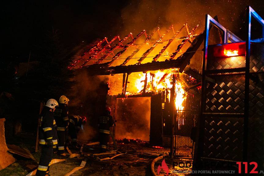 Pożar budynku w Posadzie Górnej
