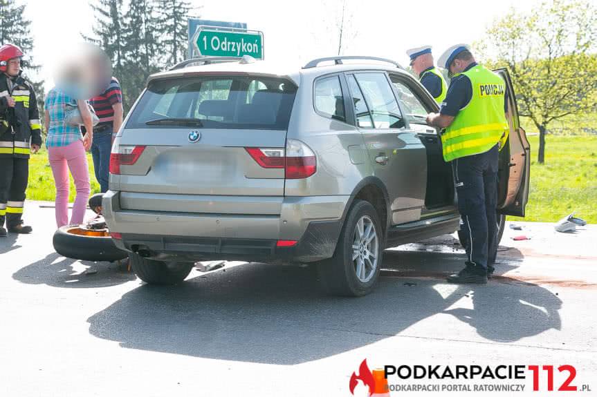 Zderzenie motocykli z samochodem