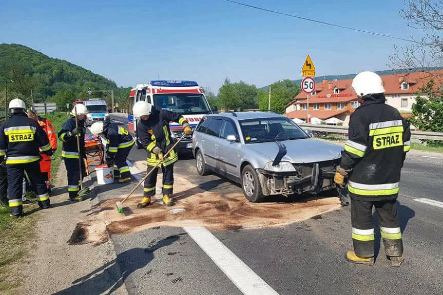 Zderzenie samochodów w Tylawie