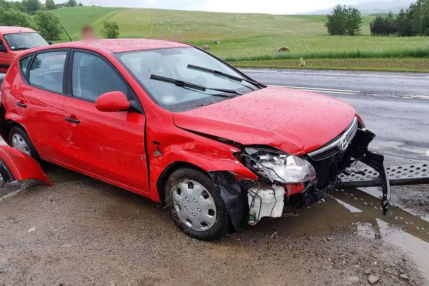 Rymanów. Uderzyła w barierę energochłonną