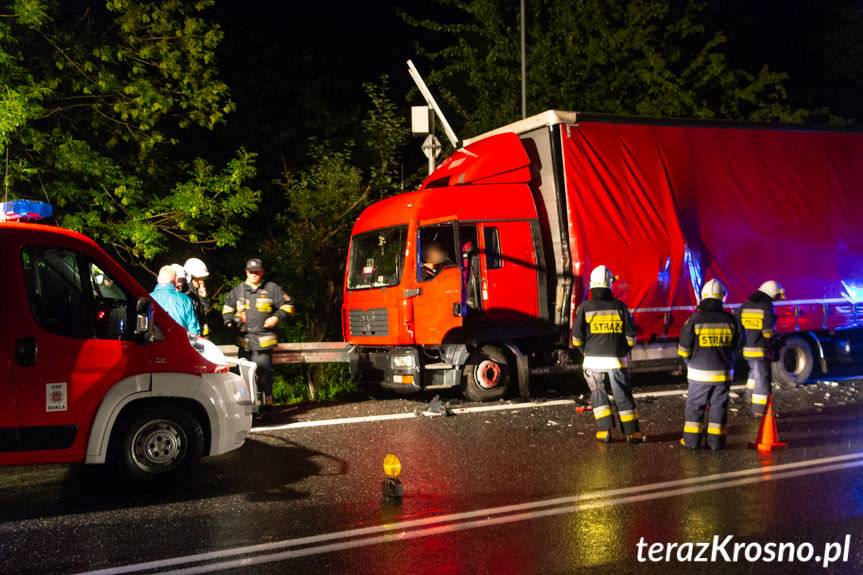 Zderzenie ciężarówek w Dukli