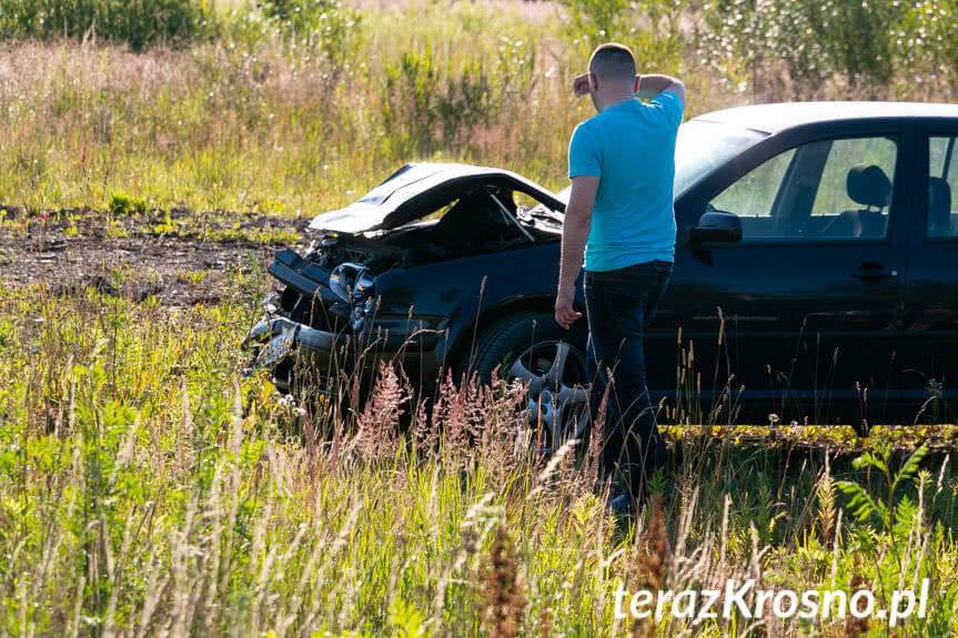 Zderzenie dwóch volkswagenów w Iskrzyni