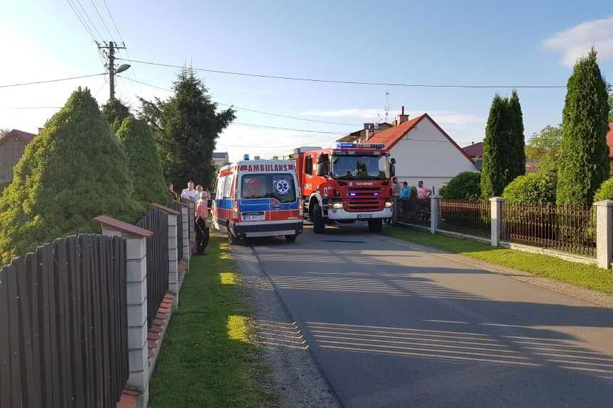 Motocyklista wjechał w żywopłot