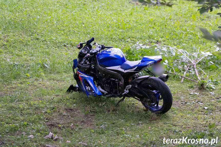 Wypadek motocyklisty we Wrocance