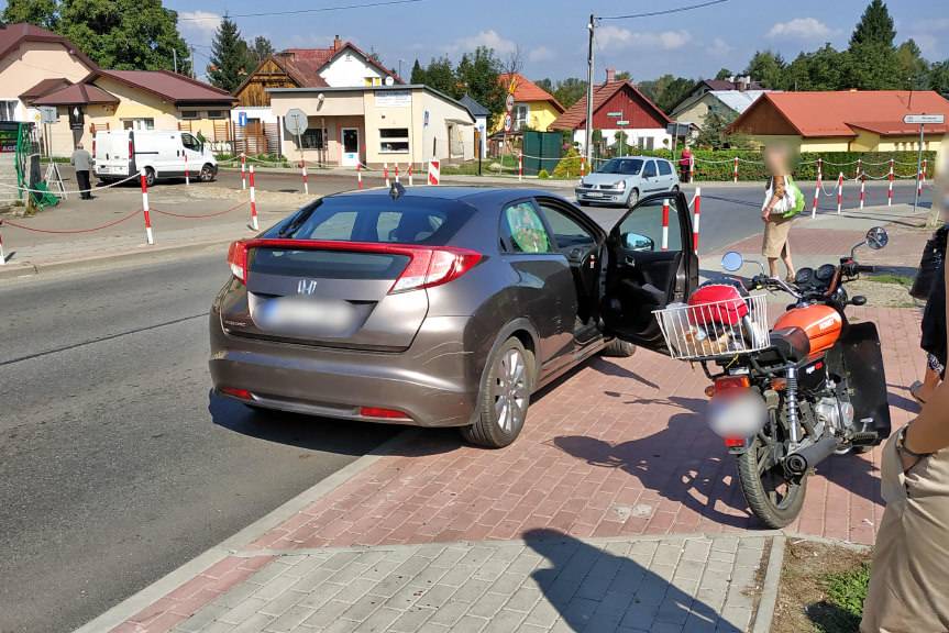 Rometem uderzył w hondę