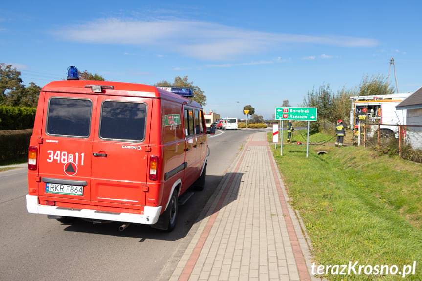 Spłonęła kosiarka gąsienicowa