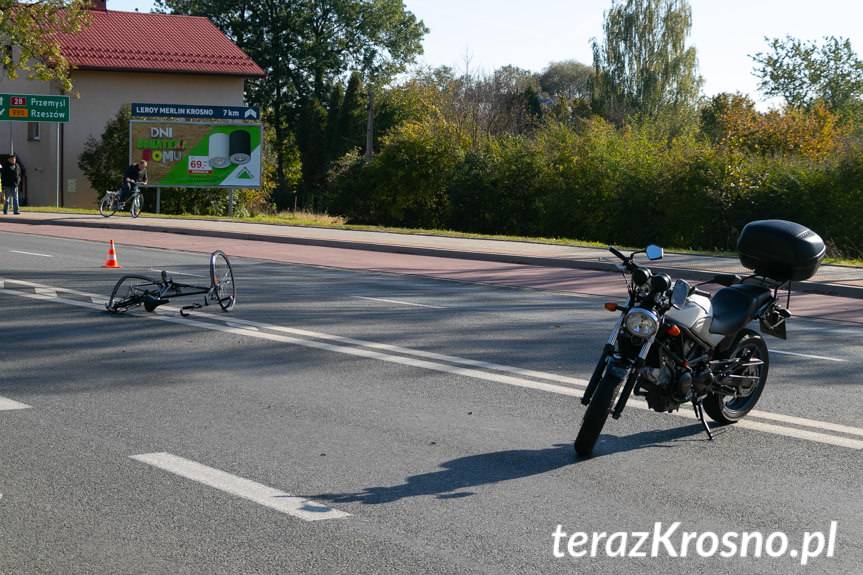 Zderzenie rowerzysty z motocyklistą