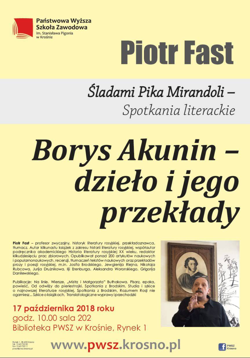 Spotkanie literackie z Piotrem Fastem