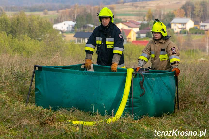 Ćwiczenia zgrywające strażaków ochotników z gminy Jedlicze