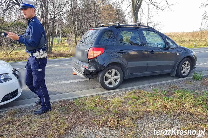 Zderzenie suzuki i audi na Bieszczadzkiej