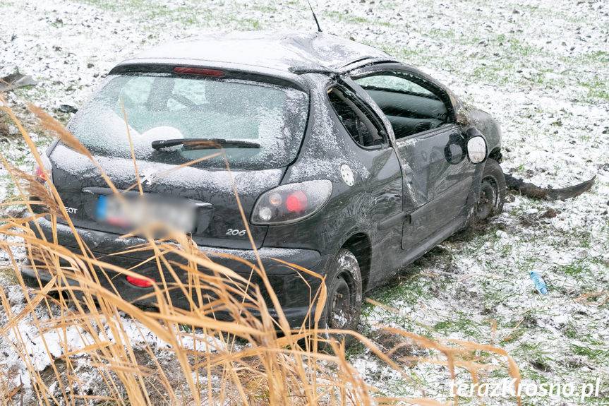 Wrocanka. Samochód osobowy wypadł z drogi