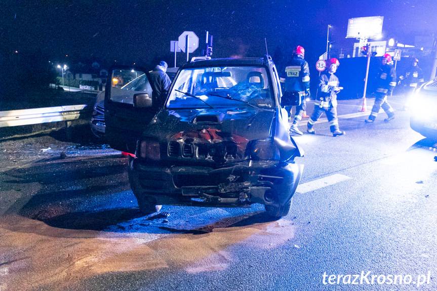 Wypadek w Krośnie, zderzenie citroena i suzuki