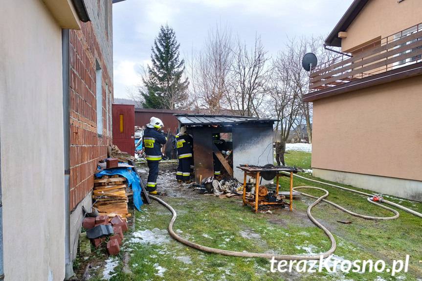 Pożar drewutni w Rymanowie