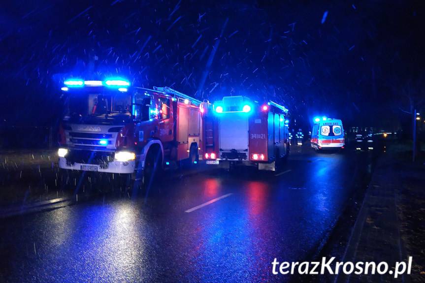 Potrącenie pieszego na Popiełuszki