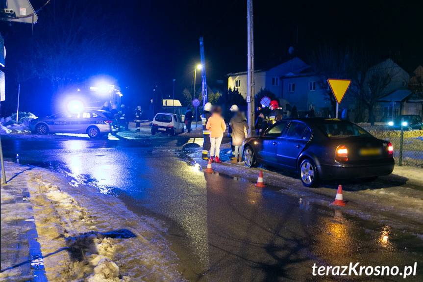 Wypadek w Dukli. Zderzenie dwóch samochodów