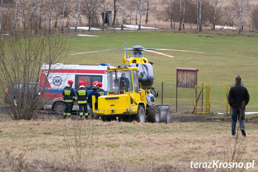 Na stadionie w Zręcinie wylądował śmigłowiec
