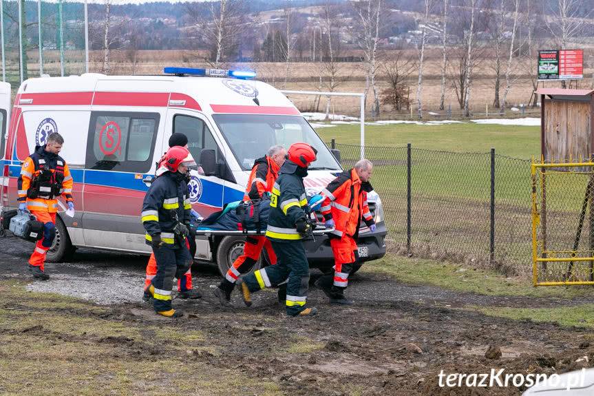 Na stadionie w Zręcinie wylądował śmigłowiec