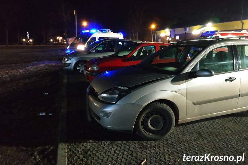 Kolizja pod Biedronką w Rymanowie